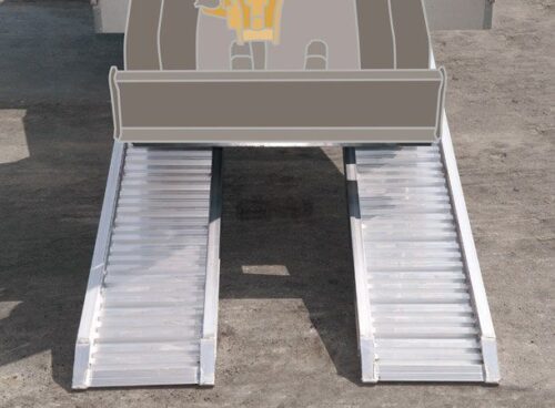 Alurampen 2,5m / 2,510 t Auffahrschienen Auffahrrampen Rampen M074/25 mit oder ohne Rand