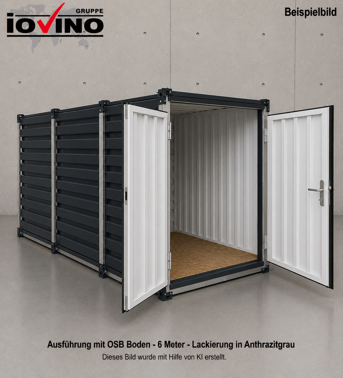 Anthrazit Container 6,00 m 2S Materialcontainer – Bild 4